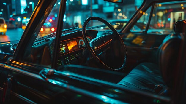 a car with the word quot on the dashboard