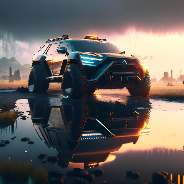premium-ai-image-a-car-with-the-word-hood-on-it