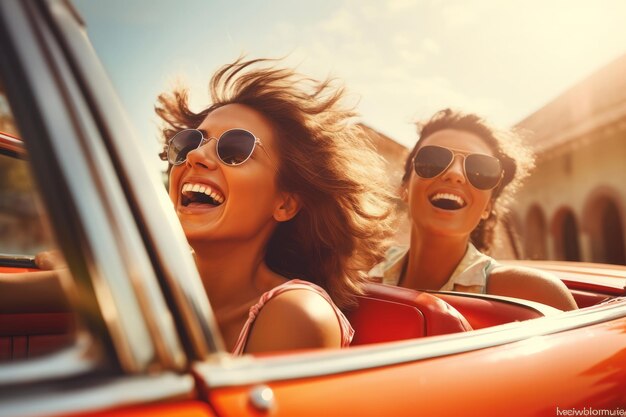 Car woman summer travel happy person lifestyle vacation