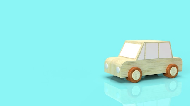 Car wood toy for traffic content 3d rendering.
