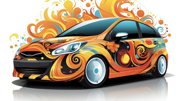 car wrap art illustration