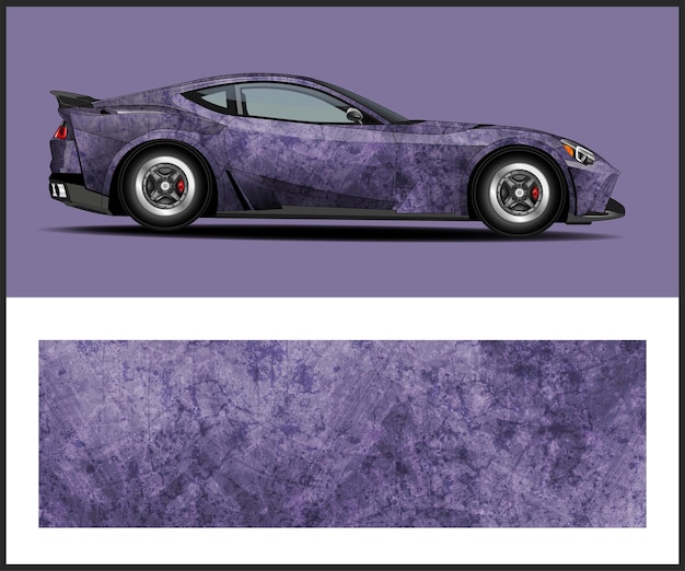 Photo car wrap design vector graphics with a racing background