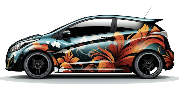 Photo car wrap illustration