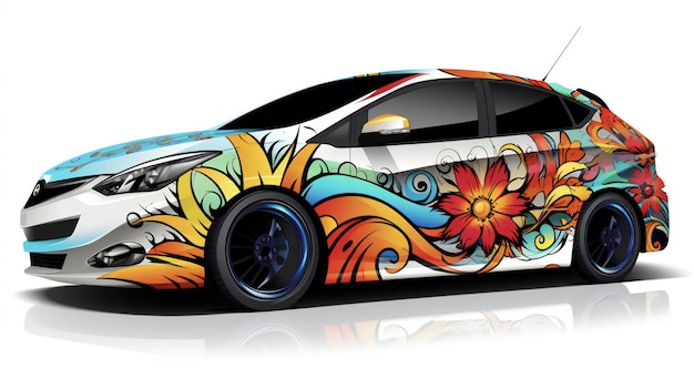 Photo car wrap illustration