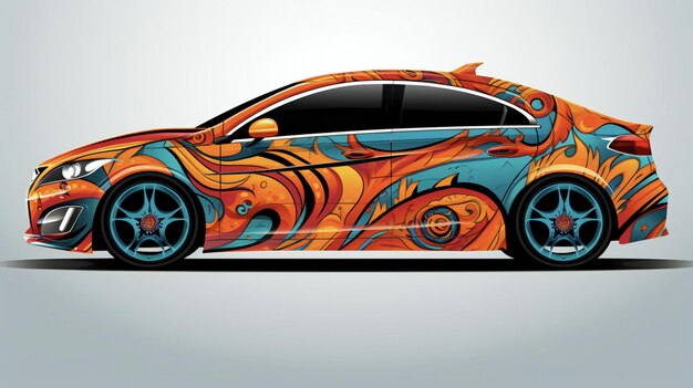 Photo car wrap illustration