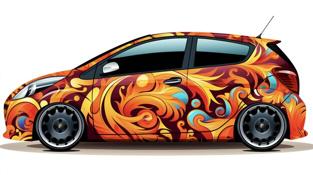 Photo car wrap illustration