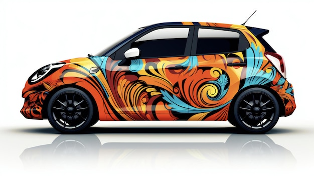 Photo car wrap illustration