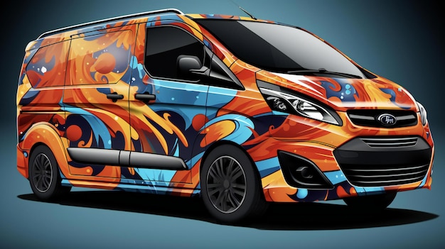 Photo car wrap illustration