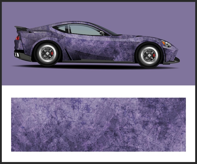 Foto car wrap ontwerp vectorafbeeldingen met een race-achtergrond