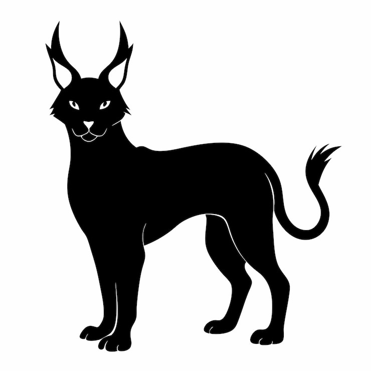 Foto caracal vector silhouet