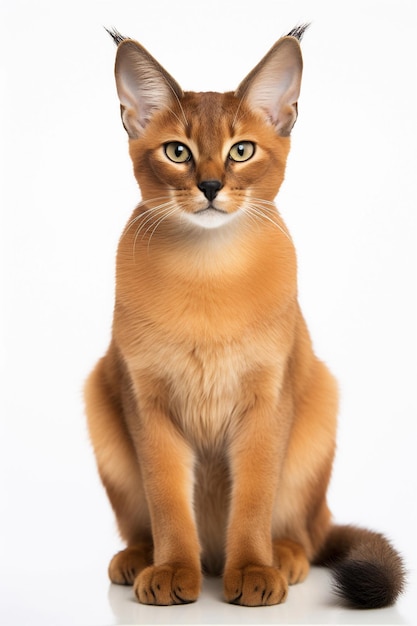 Caracals cat in a white background