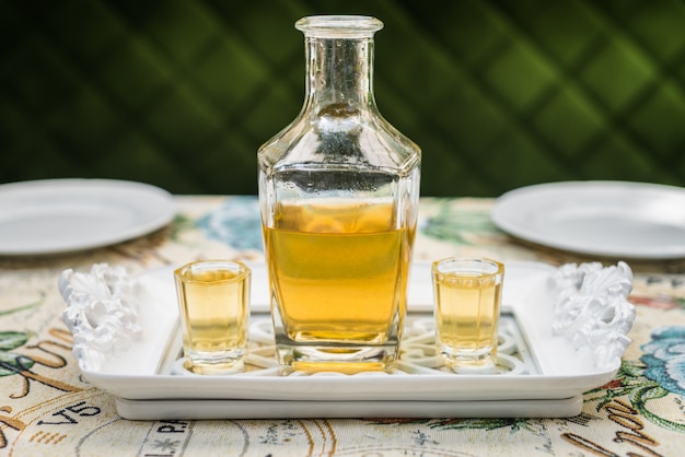 Photo carafe with honey vodka