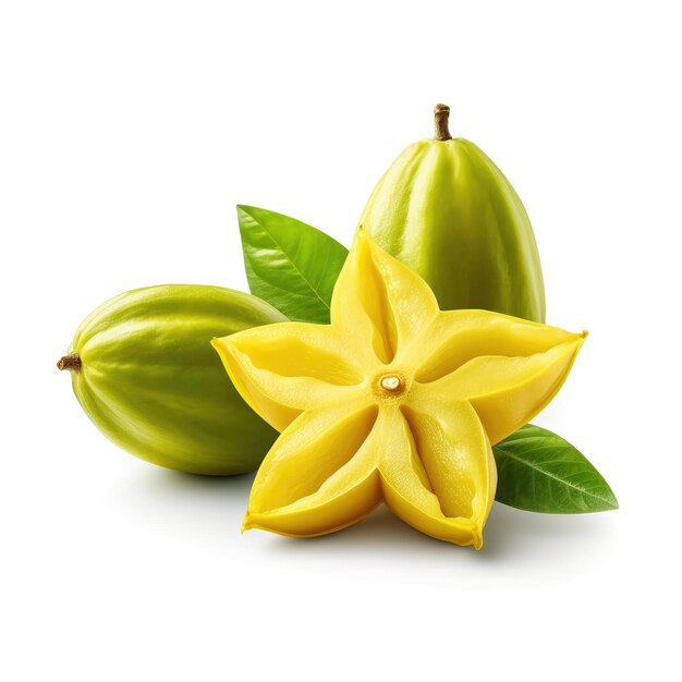 Carambola isolated on white background generative AI