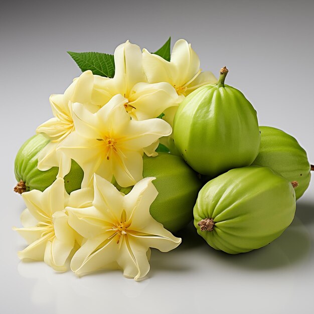 Foto carambola op witte achtergrond