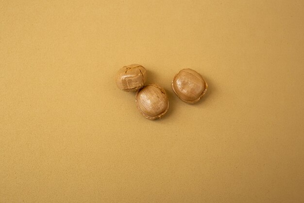 Caramel candies on a white background sweets