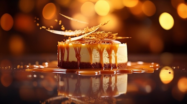 Caramel Cheesecake With Its Creamy Velvety Texture And Luscious Caramel Drizzle