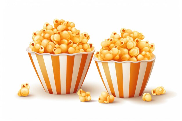 Caramel Popcorn icoon op witte achtergrond