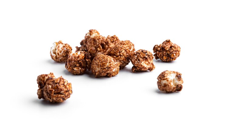 Caramel popcorn isolated.
