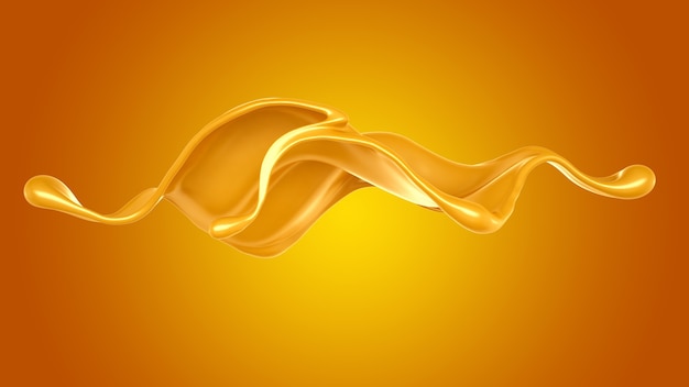 Caramel splash. 3d illustration, 3d rendering.