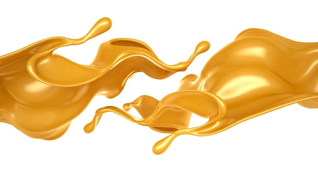 Caramel splash. 3d illustration, 3d rendering.