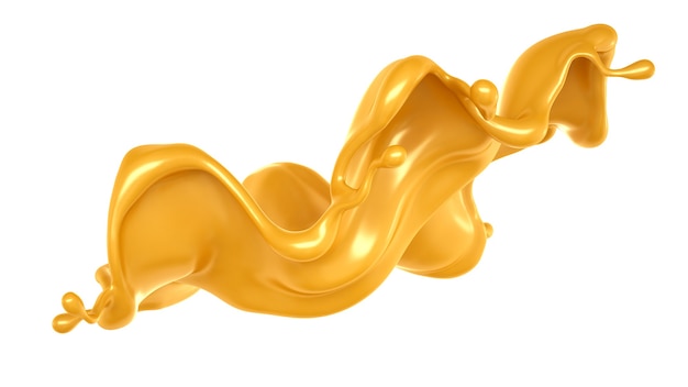 Caramel splash. 3d illustration, 3d rendering.