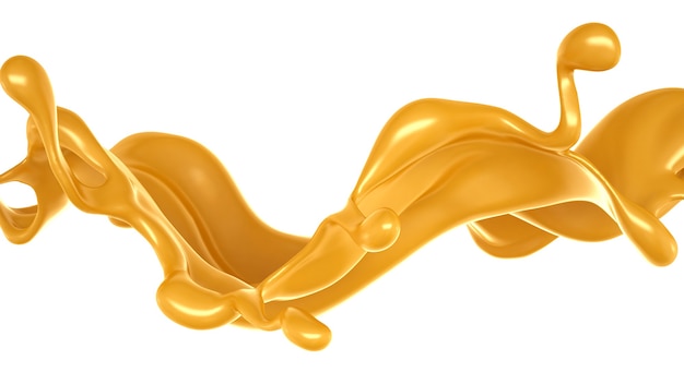 Caramel splash. 3d illustration, 3d rendering.