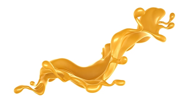 Caramel splash. 3d illustration, 3d rendering.