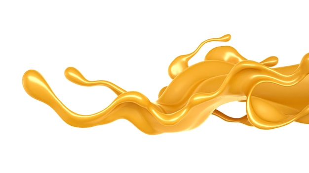 Photo caramel splash. 3d illustration, 3d rendering.