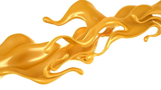 Caramel splash. 3d illustration, 3d rendering.