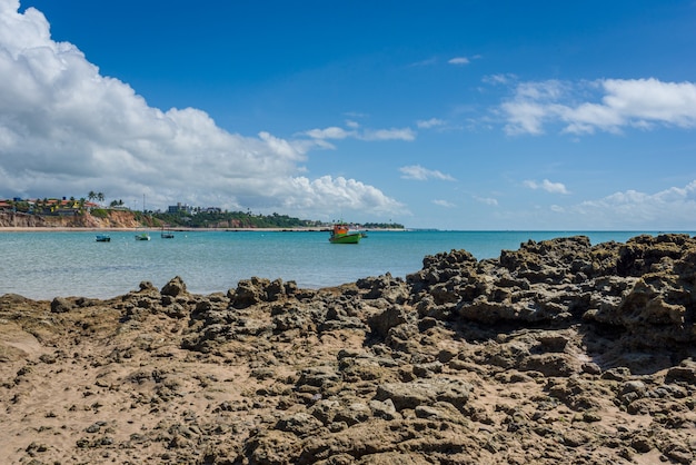 Carapibus beach, Conde, Paraiba, Brazil on April 25, 2021. Northeastern Brazilian coast.