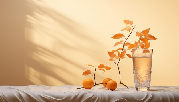 Caras Ionut Styled Vietnamese Liquid in Light Orange with Icepunk Leaves on White