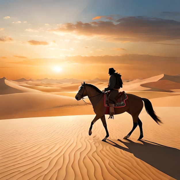 A caravan of traders making their way across the desert