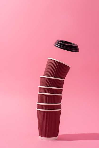 Photo carboard coffee cup tower