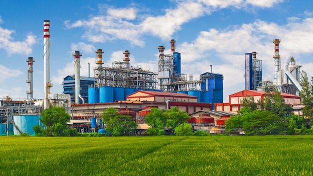 Carbon Black, Coal power plant factory with chimney.