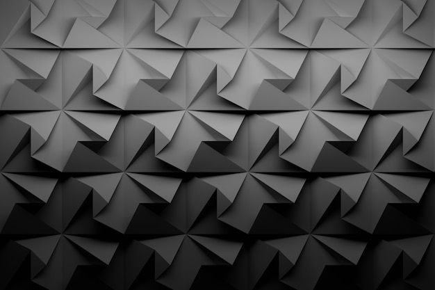 Sfondo geometrico low poly nero di carbonio