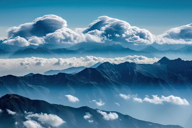 Carbon dioxide cloud formation over mountain range