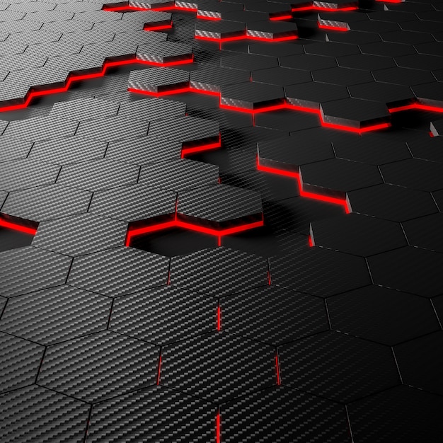 Carbon fiber hexagon background