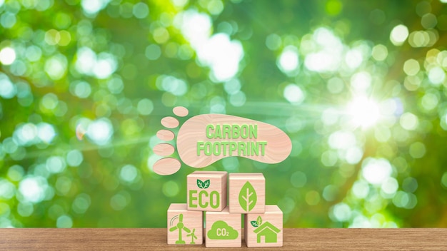 The carbon footprint for eco concept 3d rendering