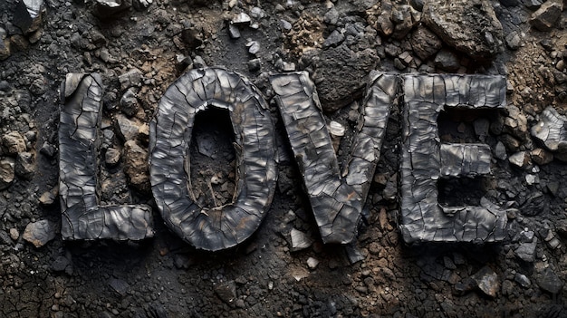 Foto poster artistico orizzontale creativo del concetto di carbon love