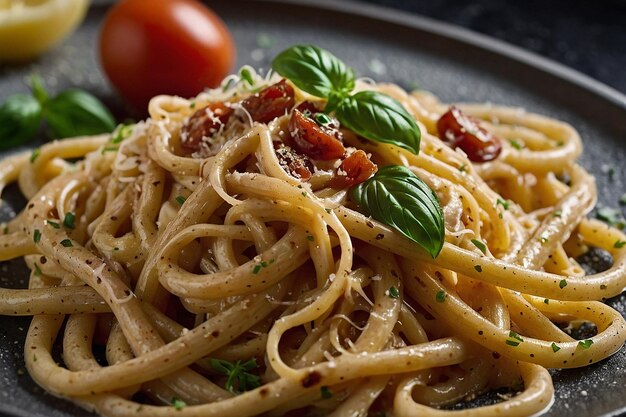 Photo carbonara with a touch of white miso