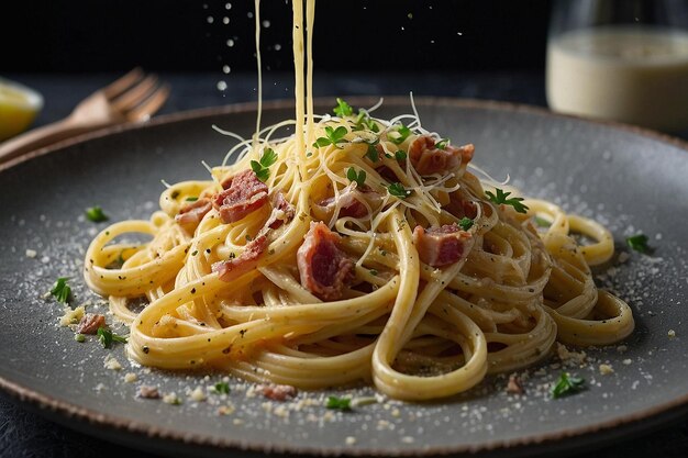 Photo carbonara with a touch of white miso