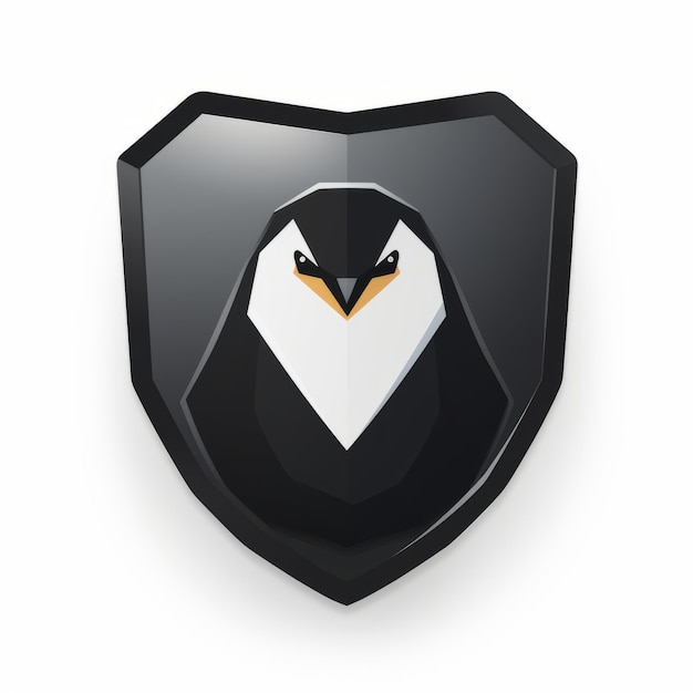 Carbyne Shield A Minimalistic 2D Flat Design App Icon for Hardening Featuring a Black Shield with