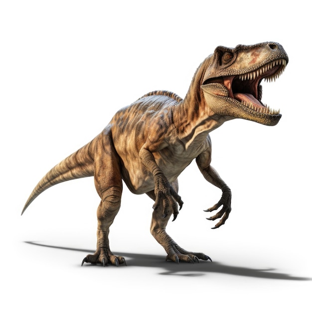 Carcharodontosaurus isolated on white background Generative AI