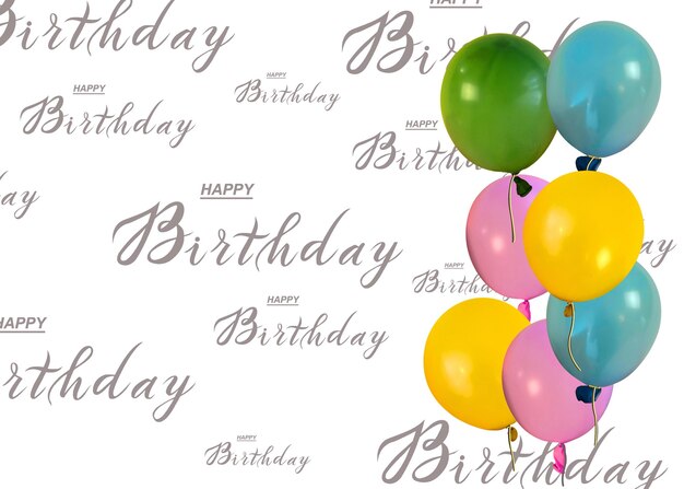 card banner birthday invitation with balloons