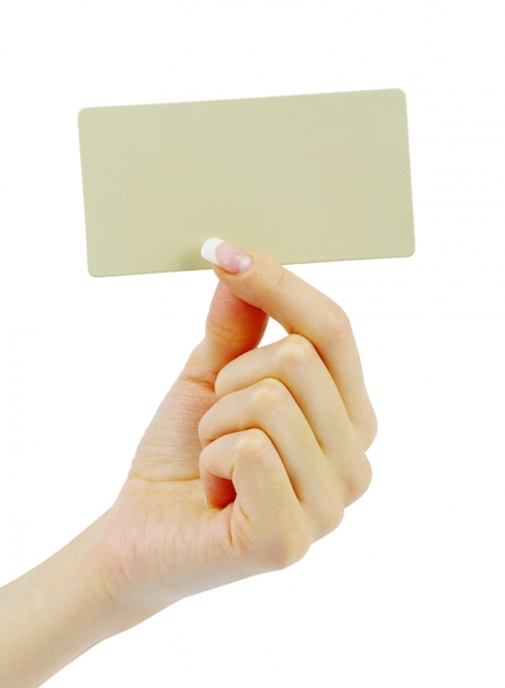 Card blank in hand