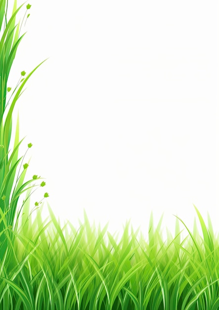 写真 カード 境界 白い背景の緑の草原