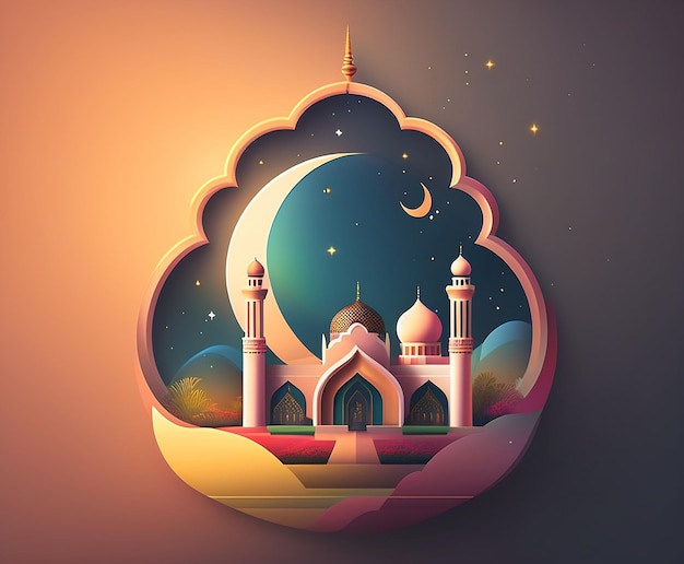 Card design islamic greetings eid card illustratio