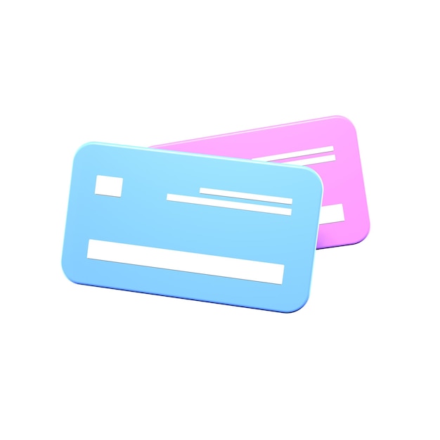 Card icon isolated on white background 3d rendering