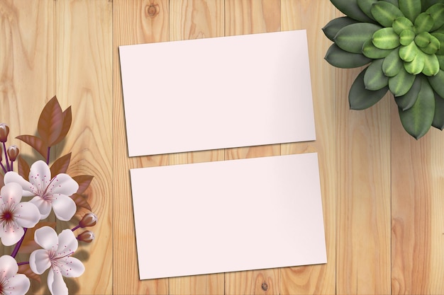 Card Mockup Blank Card Picture Empty White Card Picture