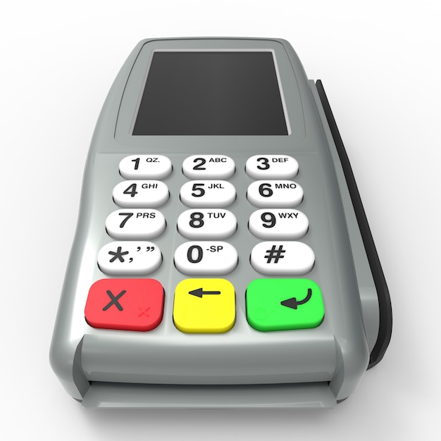 Card payment terminal. POS terminal isolated 